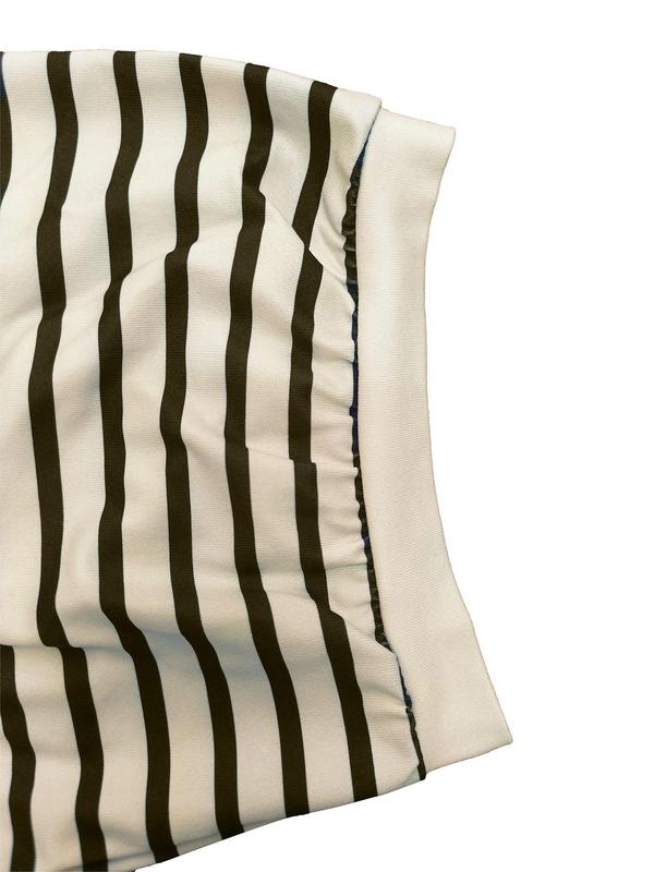 Women's Striped Print Button Front Polo Shirt, Casual Drop Shoulder Half Sleeve Top for Summer, Ladies Clothes for Daily Wear